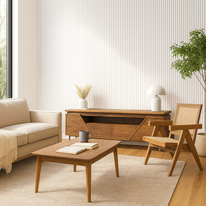 Panel Haus Colour White Slat Panel - 240cm x 60cm
