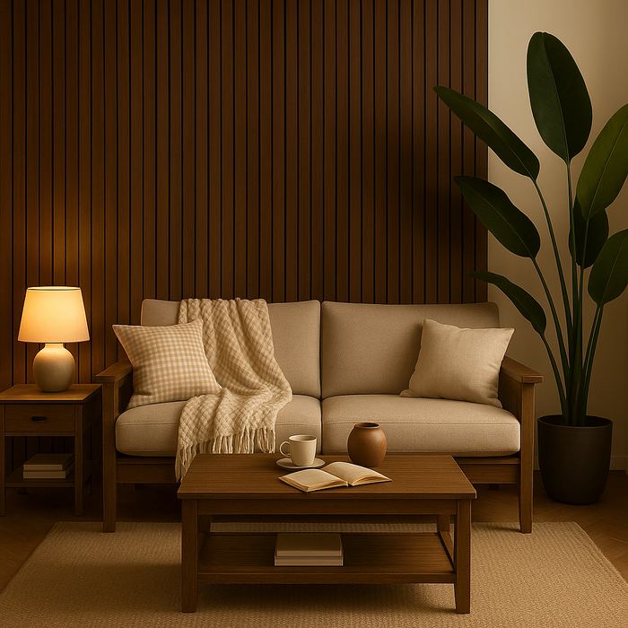 Panel Haus Premium Wide Slat 3-sided Wood Veneer Smoked Oak - 240cm x 30cm (2 pack)