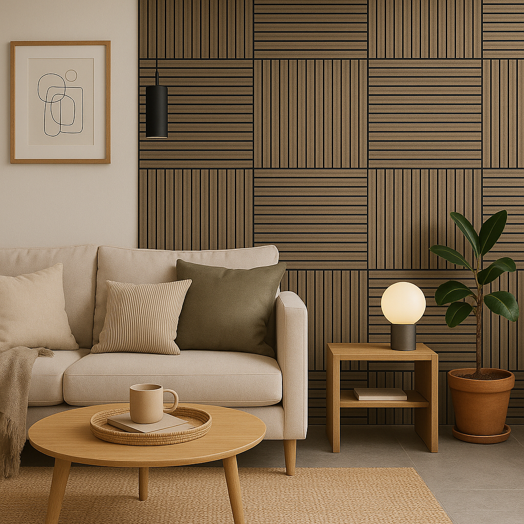 Panel Haus Acoustic Square Wall Panels 60cm x 60cm (4 pack) - Walnut