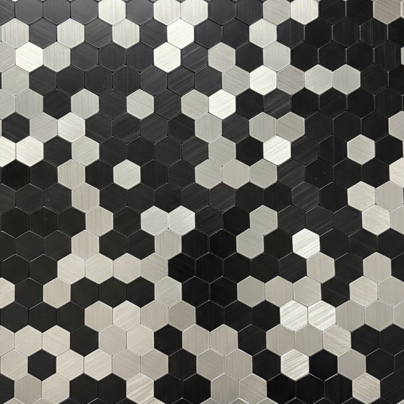 Panel Haus Self Adhesive Wall Tiles - Mini Hexagon Chrome 30cm x 30cm (10 pack)