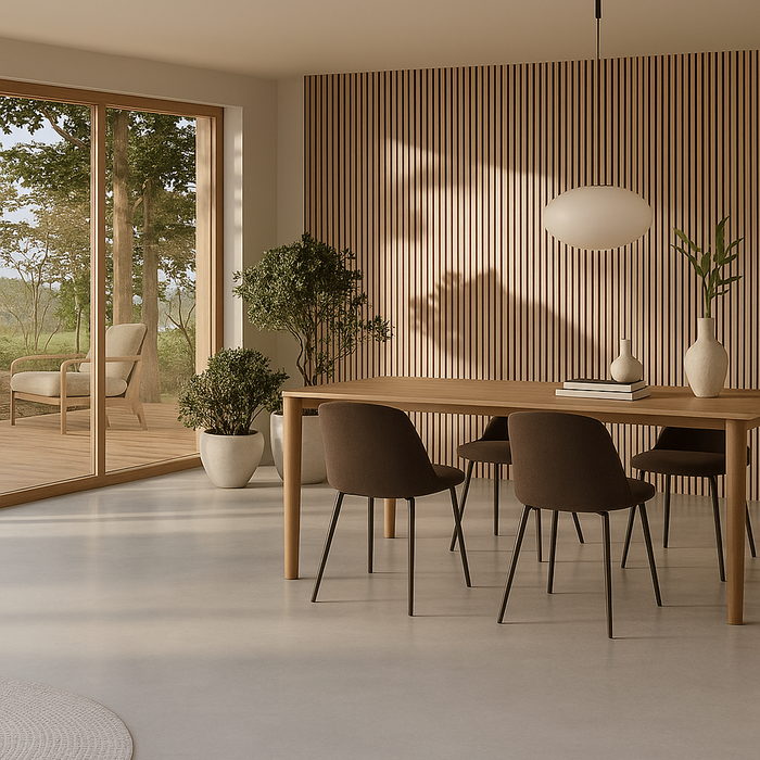 Panel Haus Oak Acoustic Wide Slatted Wood Wall Panels- 240cm x 60cm