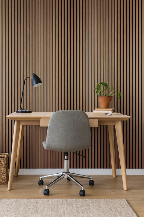 Panel Haus Walnut Acoustic Slatted Wood Wall Panels- 240cm x 60cm