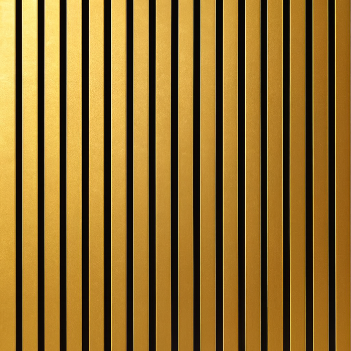 Panel Haus Gold Colour Slatted Wood Wall Panels- 240cm x 60cm