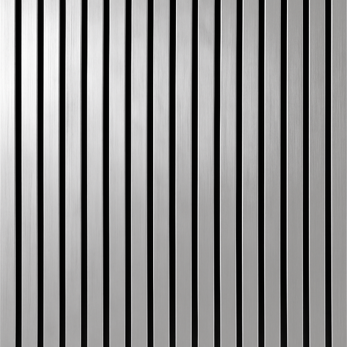 Panel Haus Chrome Colour Slatted Wood Wall Panels - 240cm x 60cm