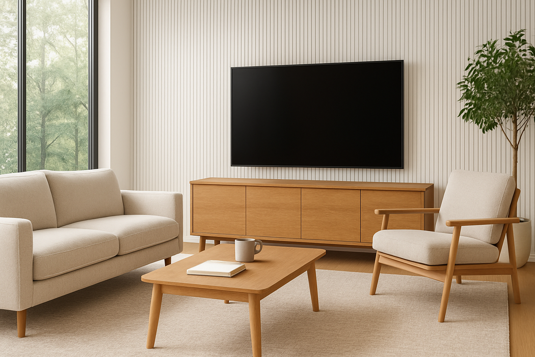 Panel Haus Colour White Slat Panel - 240cm x 60cm