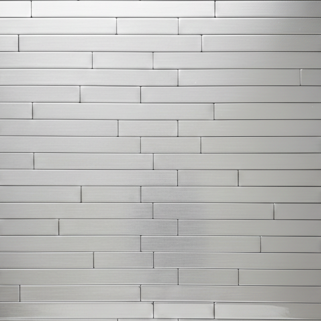 Panel Haus Self Adhesive Wall Tiles - Brick Chrome 30cm x 30cm (10 pack)