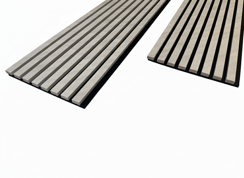 Panel Haus Concrete Acoustic Slat Wall Panel - 240cm x 32cm (2 pack)