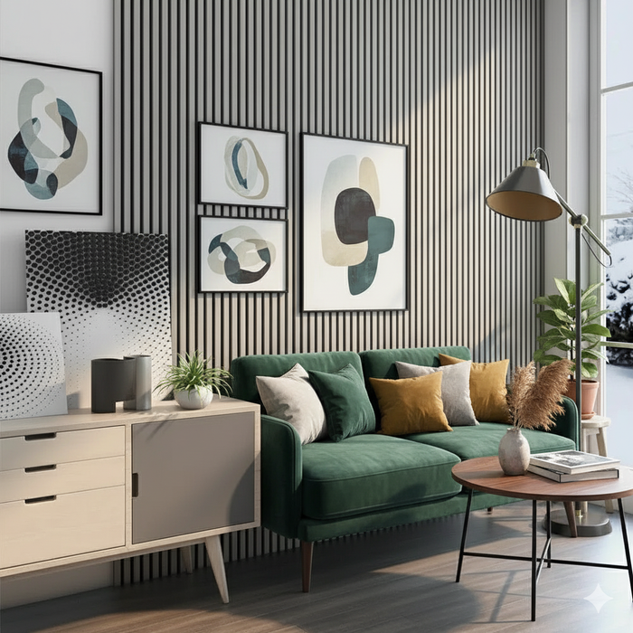 Panel Haus Premium 3-sided Wood Veneer Grey Oak - 240cm x 32cm (2 pack)