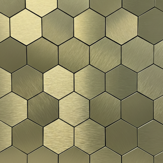 Panel Haus Self Adhesive Wall Tiles - Hexagon Gold 30cm x 30cm (10 pack)