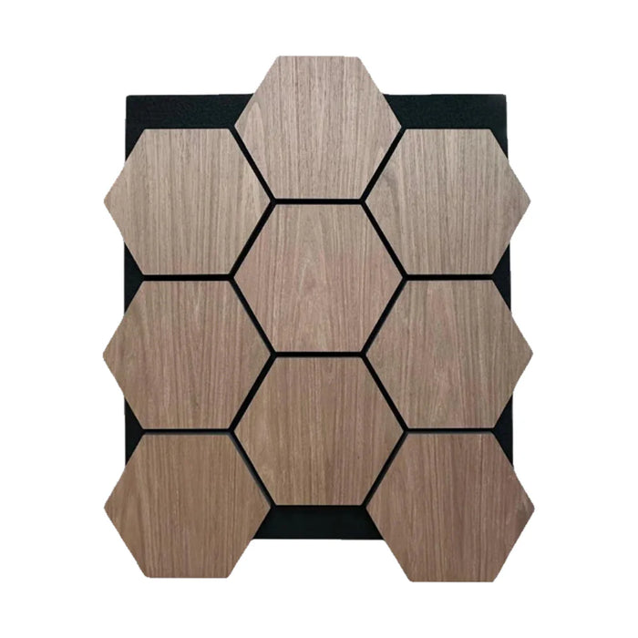 Panel Haus Walnut Hexagon Wall Panel - 70cm x 60cm