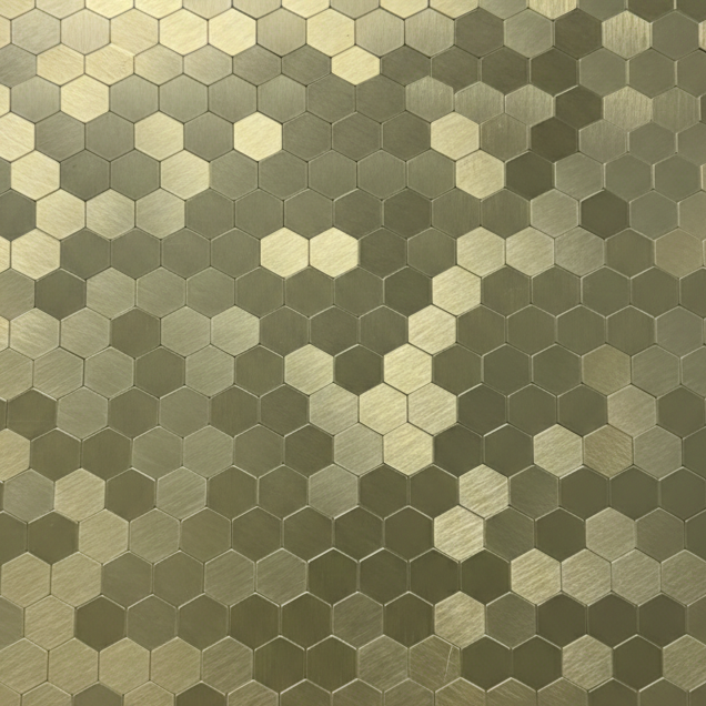 Panel Haus Self Adhesive Wall Tiles - Mini Hexagon Gold 30cm x 30cm (10 pack)