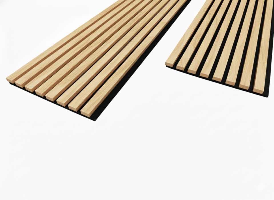 Panel Haus Premium 3-sided Wood Veneer Oak Acoustic Slat Wall Panel - 240cm x 32cm (2 pack)