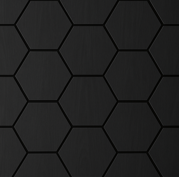 Panel Haus Black Oak Hexagon Wall Panel - 70cm x 60cm