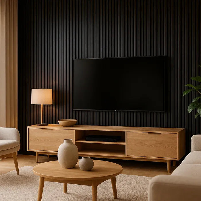 Panel Haus Colour Black Slat Panel - 240cm x 60cm